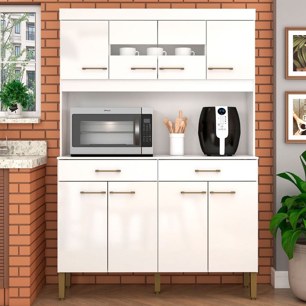 Armário de Cozinha Laura 8 Portas 2 Gavetas - Fellicci em Oferta na Shopee