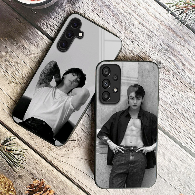jeon jungkook 12 Capa De Telefone De Vidro Para Samsung Galaxy A14 A16 A30 A22 A32 A33 A34 A40 A42 A55 4G A52 A53 A54 A7