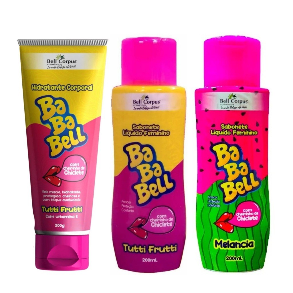 Kit Hidratante Corporal Tutti Frutti 200g + Sabonete Líquido Íntimo TUTTI FRUTTI e MELANCIA 200ml / BellCorpus