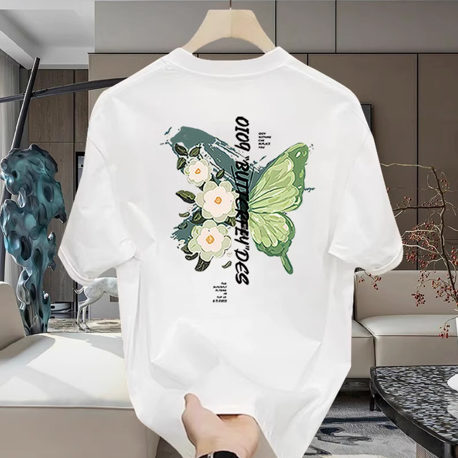 Camiseta masculina confortável, tecido macio, cuidado com a pele Ajuste de tamanho grande Camisetas Oversized Streetwear