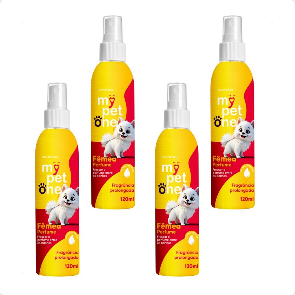 Kit 4 Perfume Fêmea para Cães e Gatos Mypetone - 120mL em Oferta na Shopee