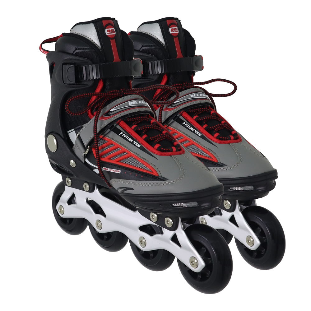 Patins Inline Future Pro Ajustável Vermelho Bel em Oferta na Shopee
