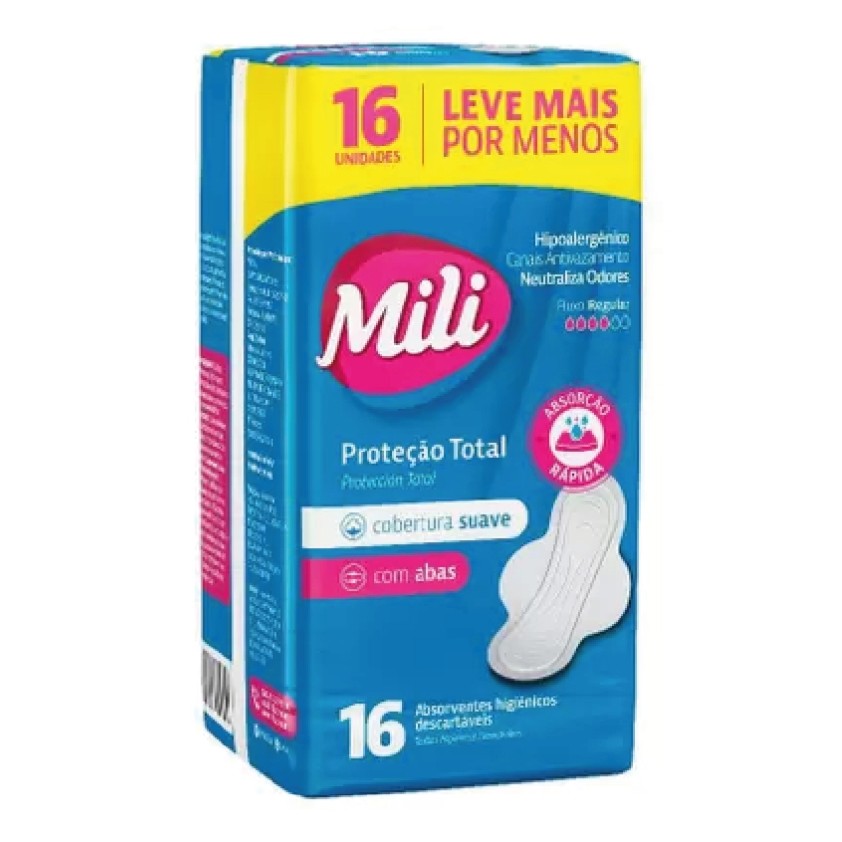 Absorvente Mili Proteção Total  C/ Abas C/16