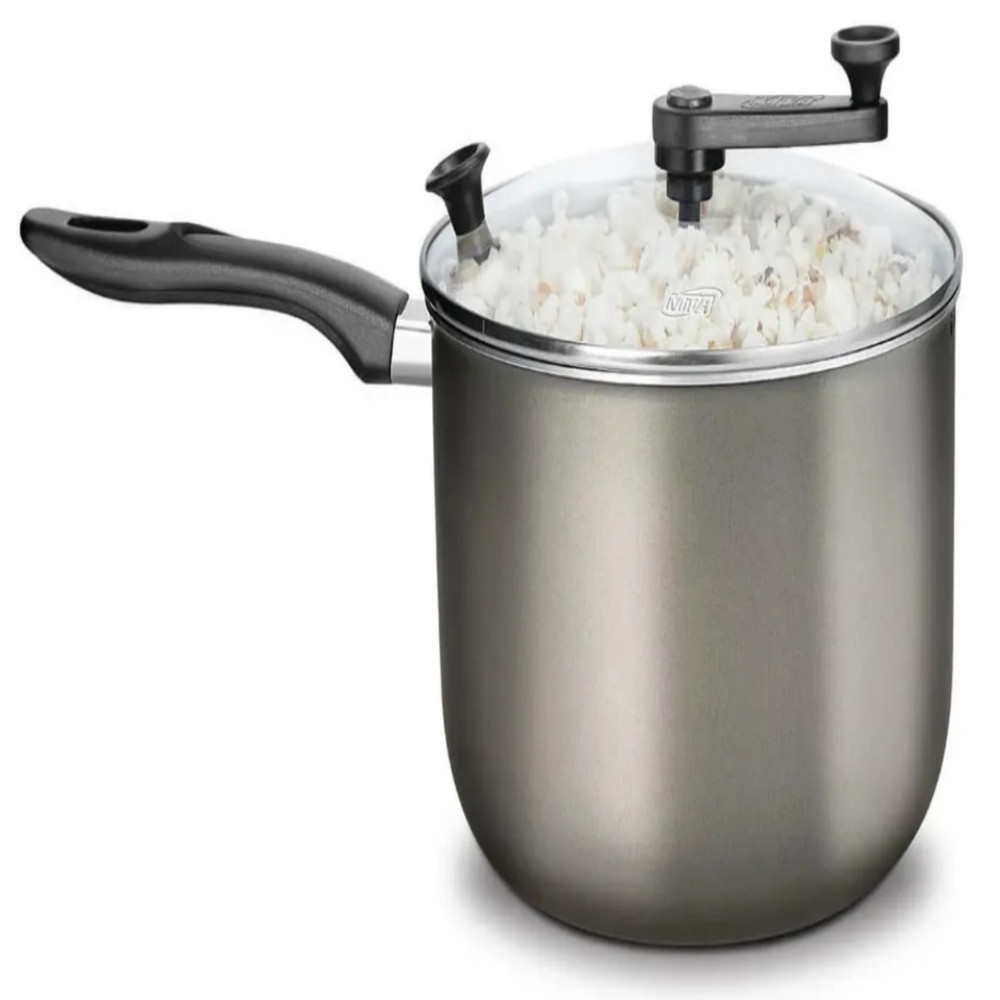 Pipoqueira Antiaderente Tampa De Vidro Grafite 4,8l MTA Nº22