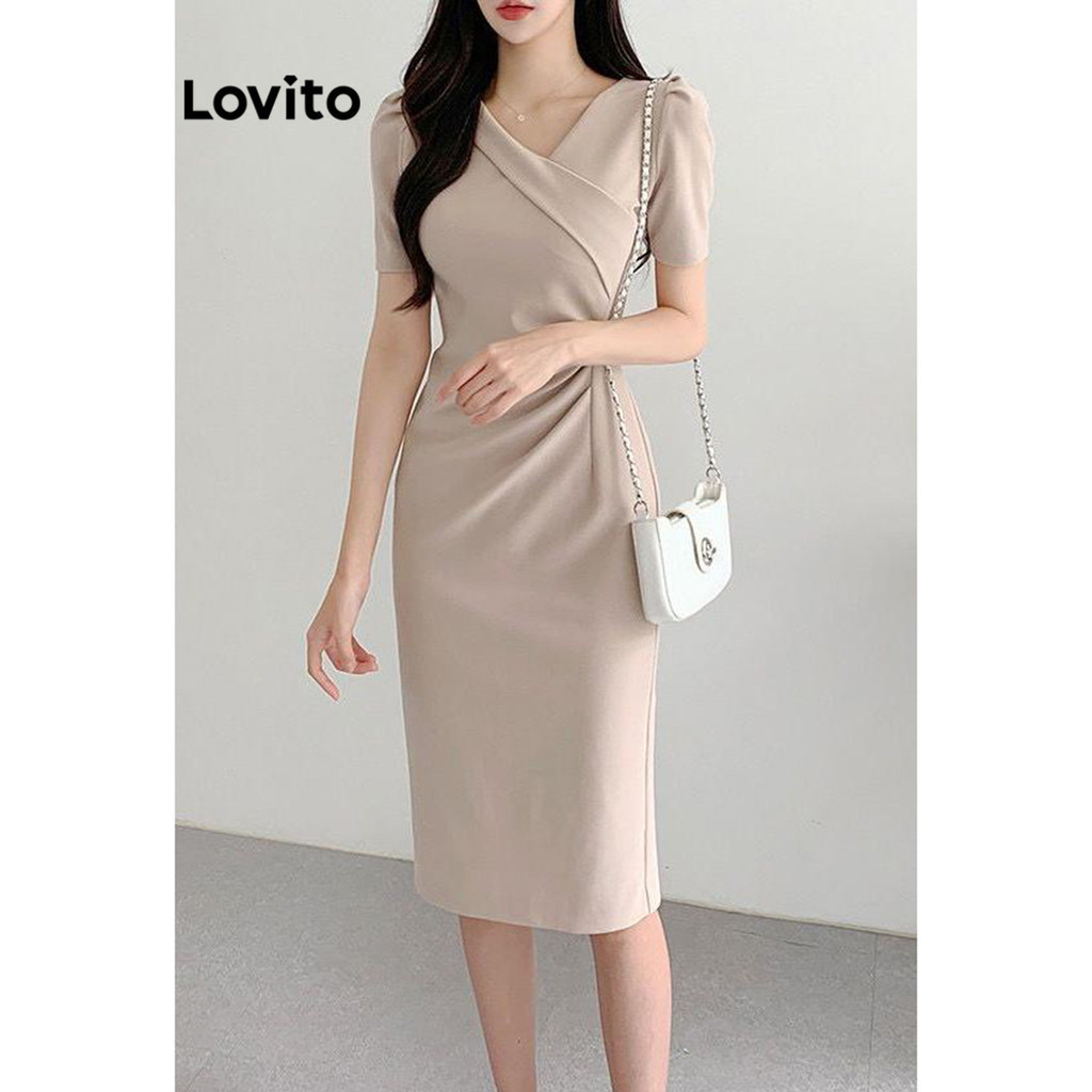 (Trendy) Lovito Vestido Casual Plissado De Verão Para Mulheres L80ED304 (Multicolorido) - Women Clothes