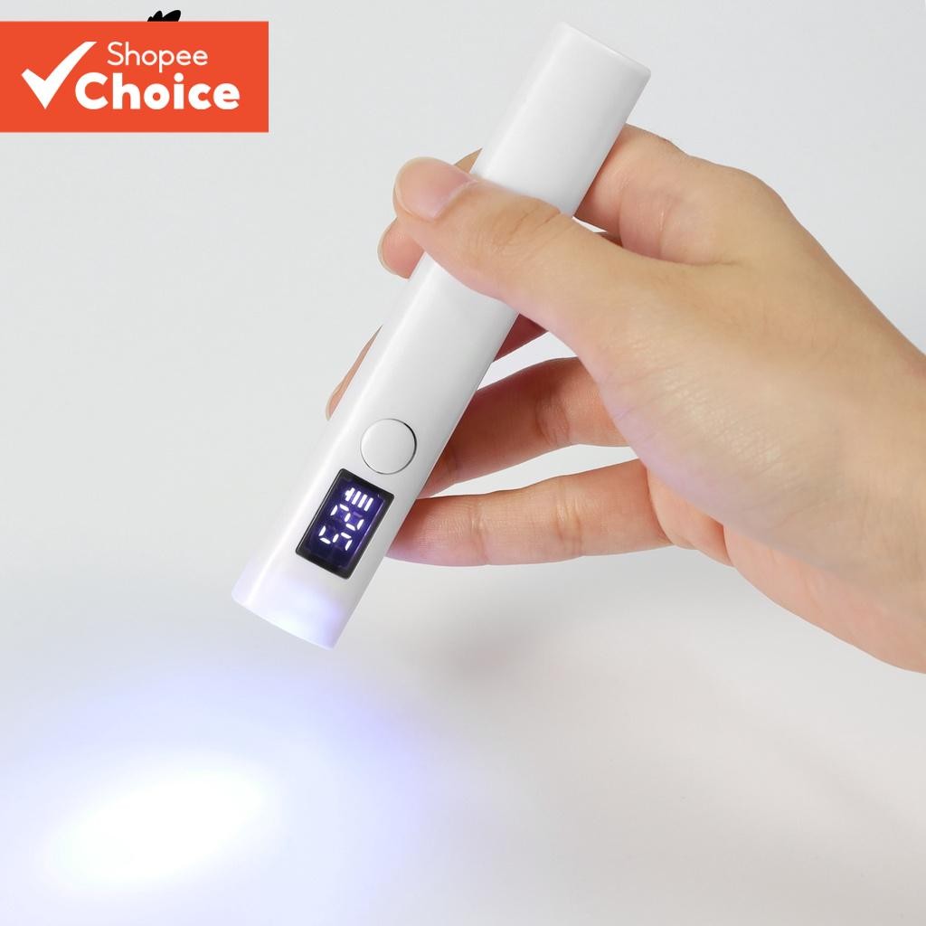 Monja Portátil UV Mini Secador De Unhas Branco Lanterna LED Rápido Gel Polonês Luz Seca Ferramentas Manicure