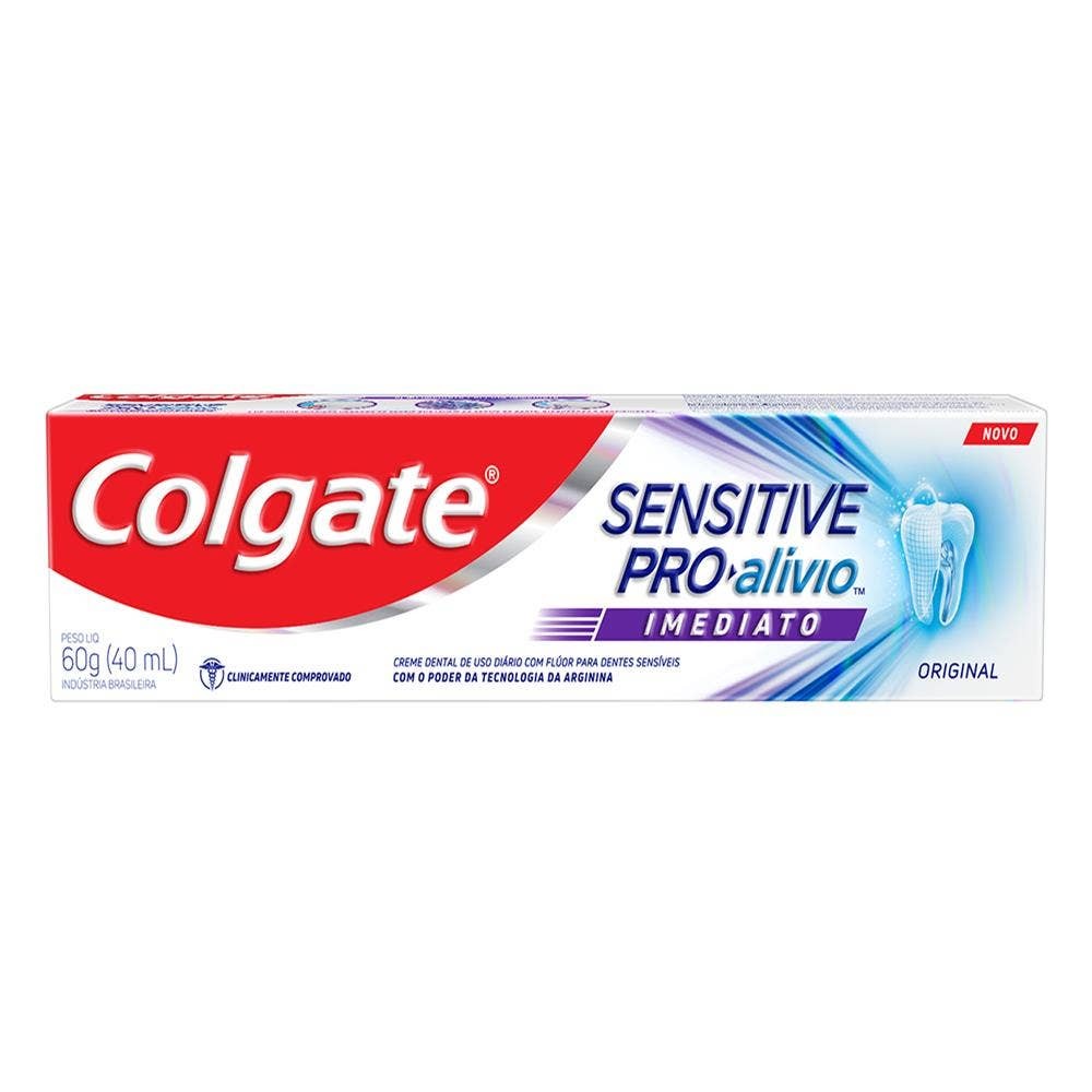 Creme Dental Colgate Pro Alívio Imediato Original 60gr em Oferta na Shopee