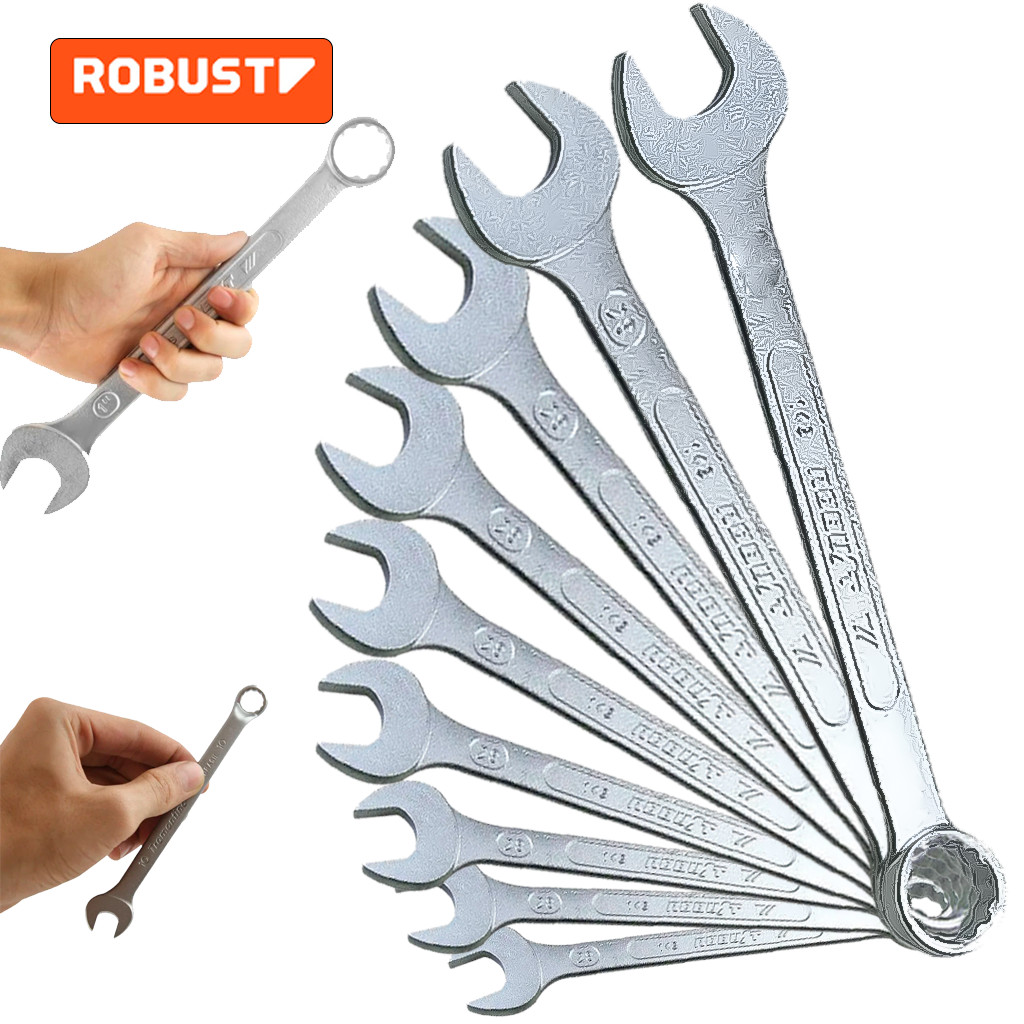 Chave Combinada Boca Aço Forjado Resistente ROBUST Original Profissional Vários Tamanhos Mecânico - Home & Living