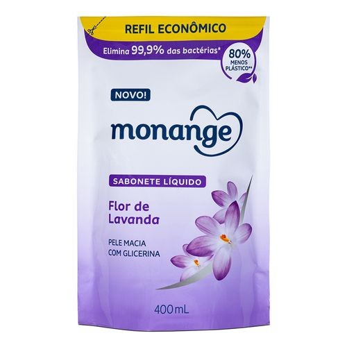 Refil Sabonete Líquido Monange Flor de Lavanda 400ml em Oferta na Shopee