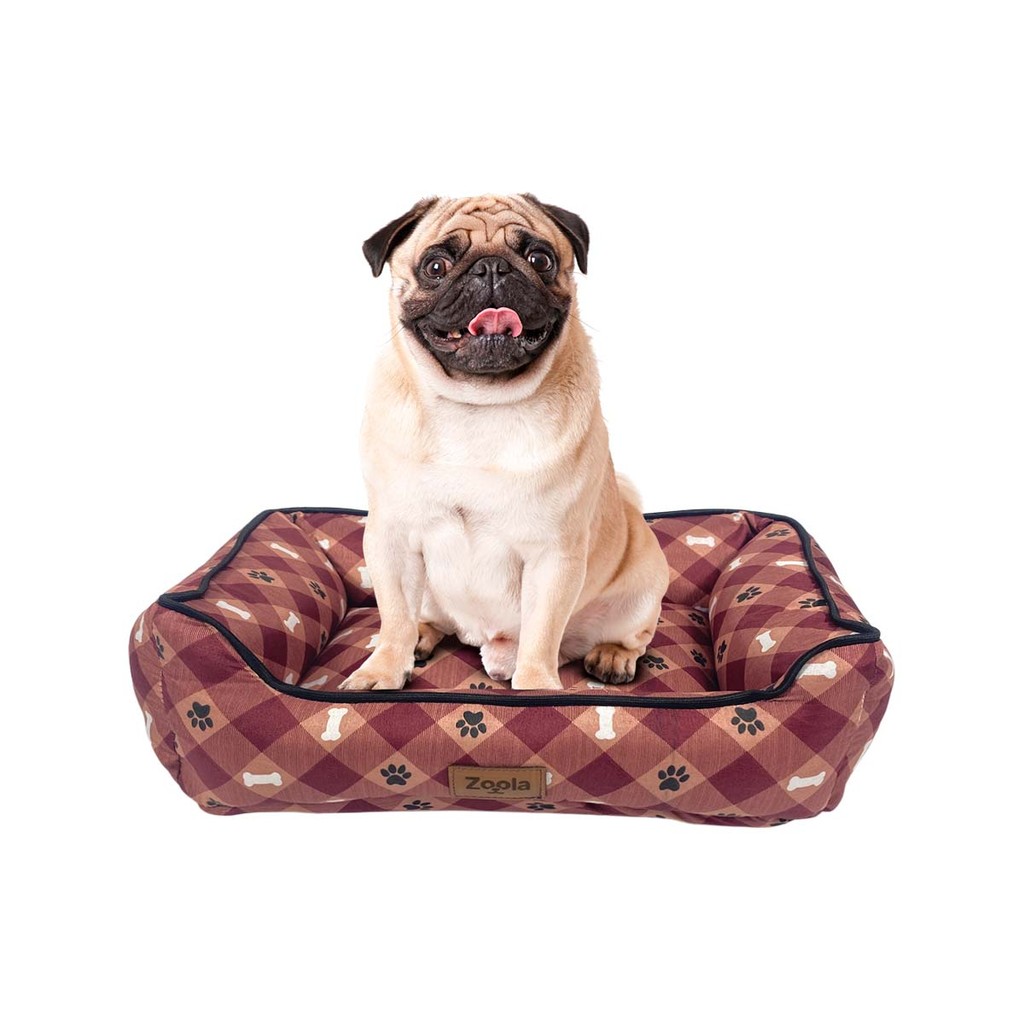 Caminha Zoola Pet Para Cachorro Gato Cama Pet Xadrez de Pata 60x50 Cm Com Capa Lavável - Tam 3
