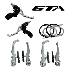 Kit Completo de Freio V-Brake em Alumínio PRETO ou POLIDO para Bicicletas Aro 20 24 26 29