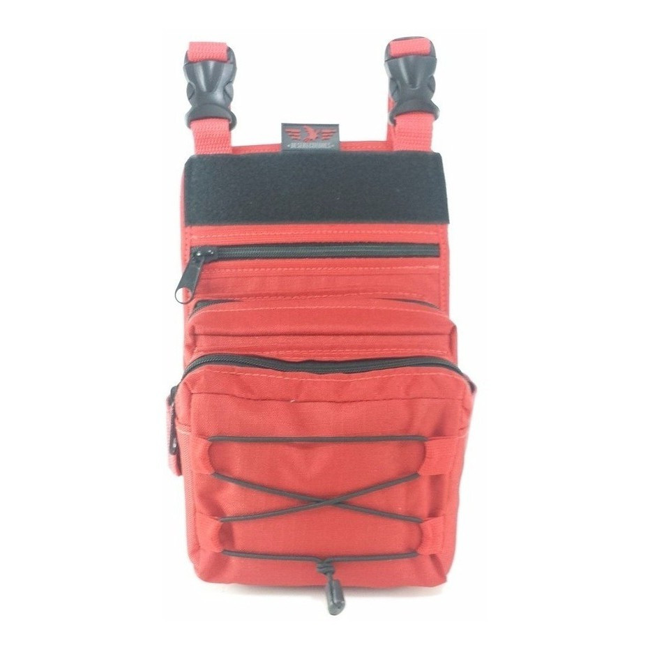 Bornal De Perna Porta Treco Tático Vernelho C/ Bolso .