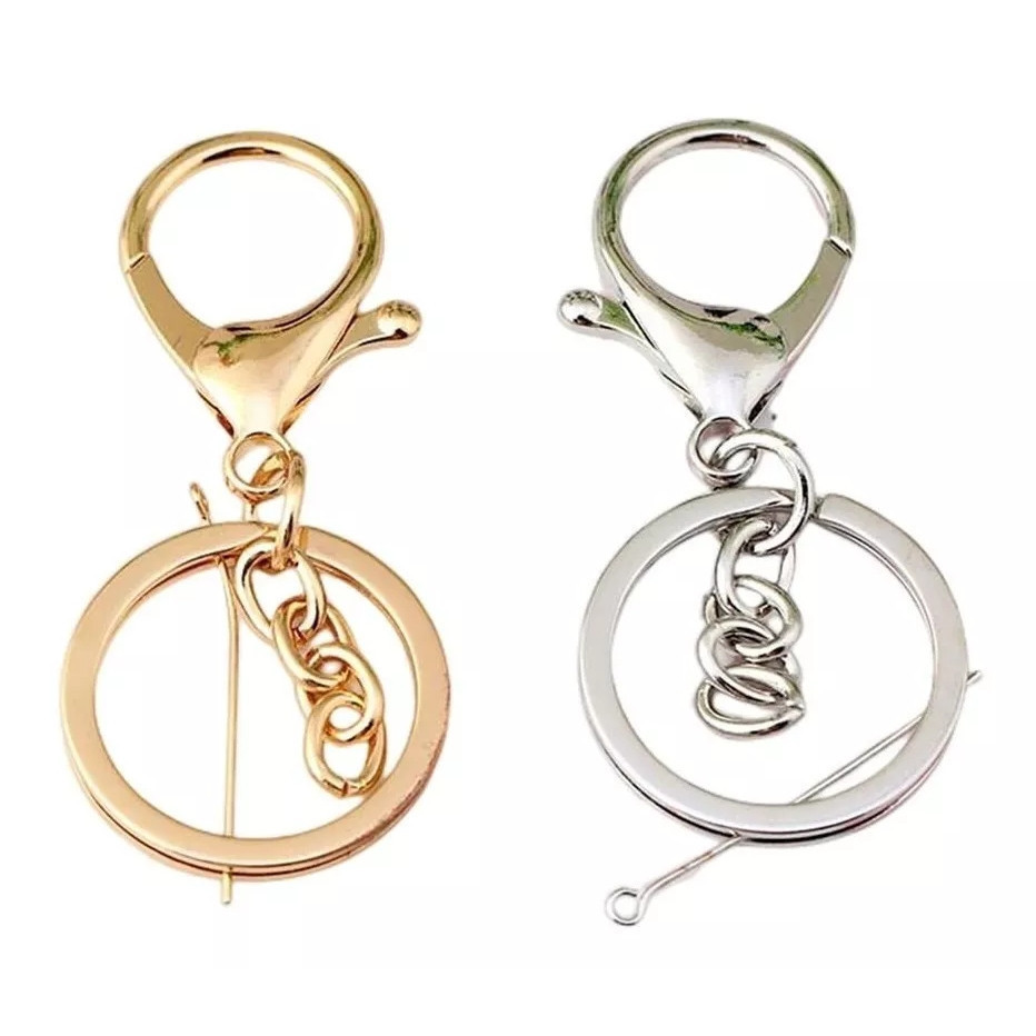 Argola para chaveiro Italiana 30mm com fecho Lagosta Corrente - Kit com 10 unidades em Oferta na Shopee