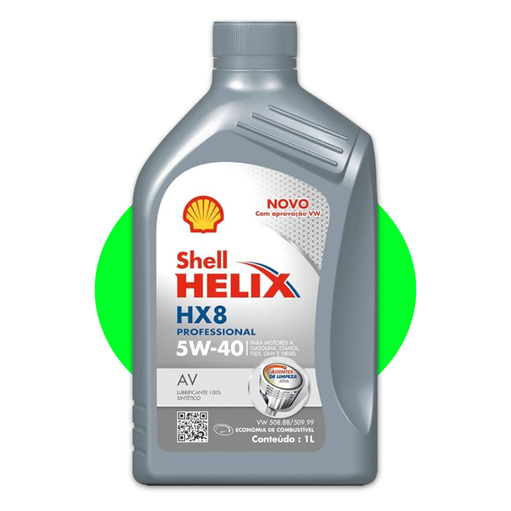 1 Litro Óleo 5w40 100% Sintético Shell Helix HX8 AV Gasolina Etanol Felx GNV e Diesel
