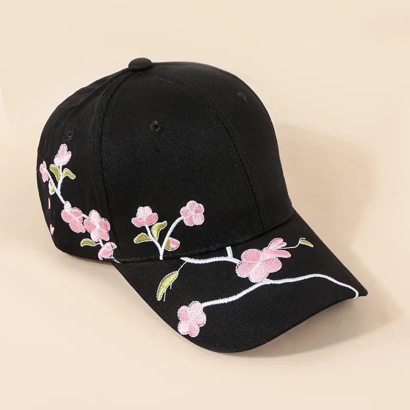 Boné de Beisebol Bordado com Flor de Ameixa, Chapéu Estiloso para Mulheres, Presente Perfeito para Natal, Dia dos Namora