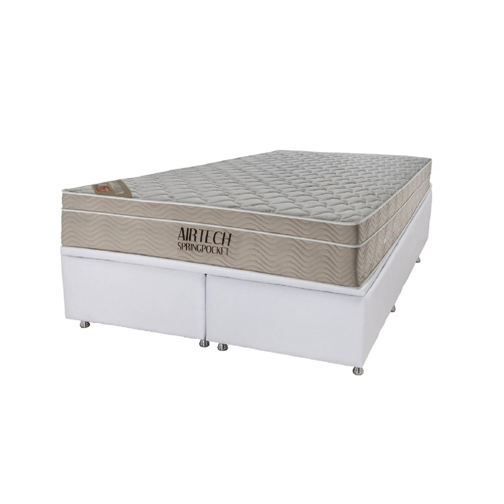 Cama baú e colchão Airtech Spring – Queen Size(158x198)