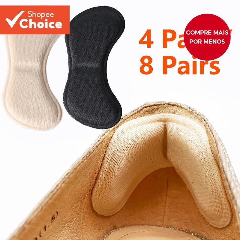 4 Pares De Palmilhas De Calcanhar Almofadas De Alívio Da Dor Com Costas Adesivas Para Cuid...