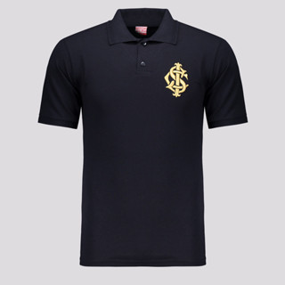 Polo Internacional Preta e Dourada em Oferta na Shopee