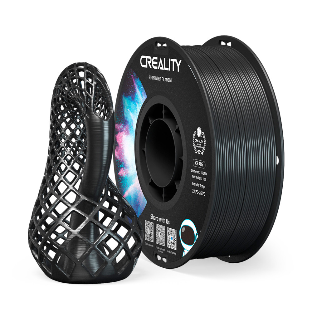 Filamento ABS para Impressora 3D Creality CR-ABS 1 Kg/Rolo 1.75 mm Preto