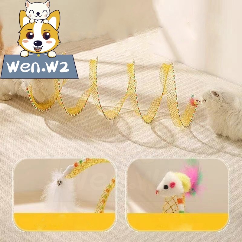 wen.W2 อุโมงค์แมวพับได้, ของเล่นกระดิ่งให้แมวเล่นเอง, ของเล่นทนกัด, ไม้หมุนล่อแมวแบบโต้ตอบได้ - ภาพที่ 6