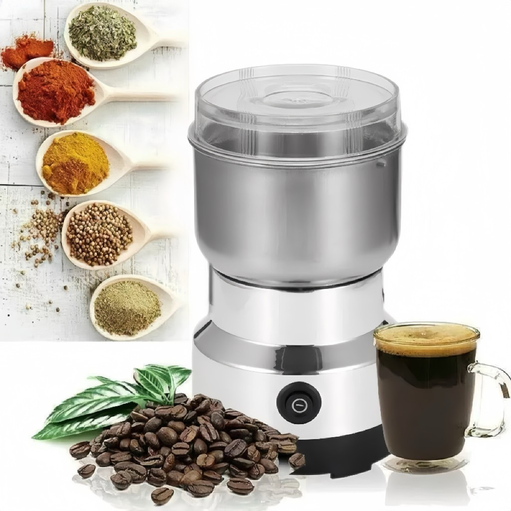Moedor Multifuncional de Café Grão Sementes e Especiarias Elétrico Inox Portátil 110V com 4 Lâminas Cafeteiras