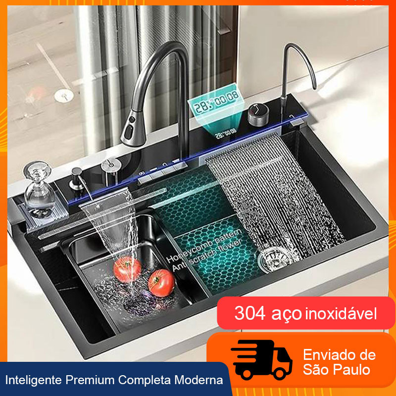 Cuba Gourmet Pia Aço Inox 304 Cozinha Cascata Smart Multifuncional Pia Inteligente Premium Completa em Oferta na Shopee