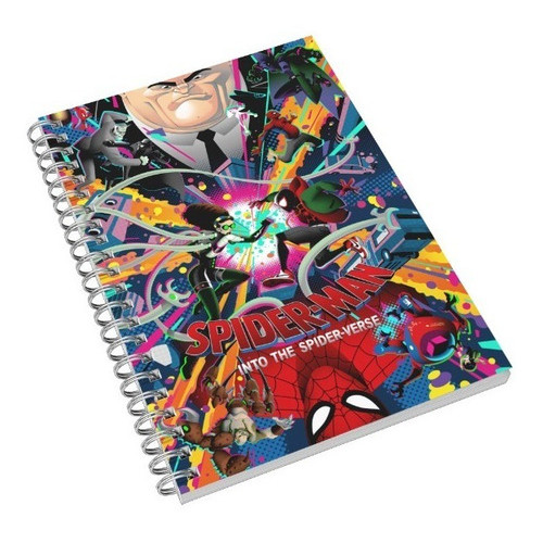 Caderno Universitário Spiderman: Into The Spiderver 1, 10 e 15 Matérias Escolar Capa Dura Animes  Desenhos