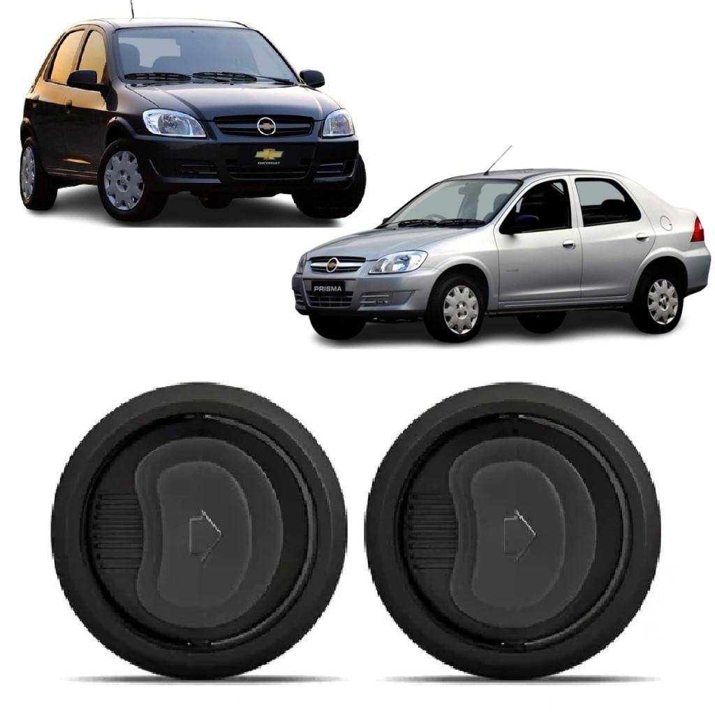KIT 2 DIFUSOR SAIDA DE AR CELTA PRISMA 2007 A 2016 ARO PRETO