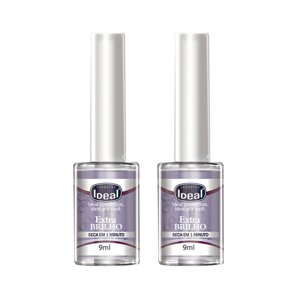 Kit 2 Base para Unha Ideal Extra Brilho com 9ml - Beauty