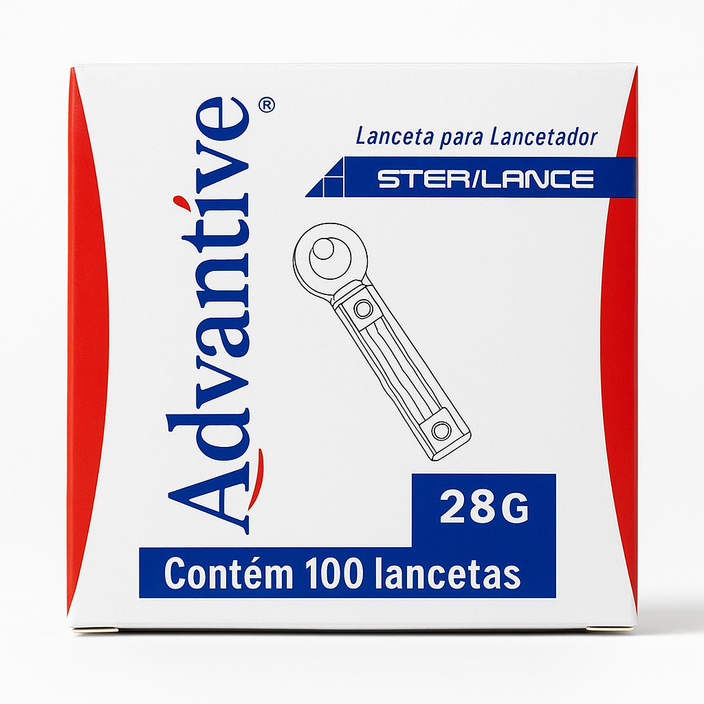 Lanceta Universal para Lancetador 28g 100 Unidades Advantive em Oferta na Shopee