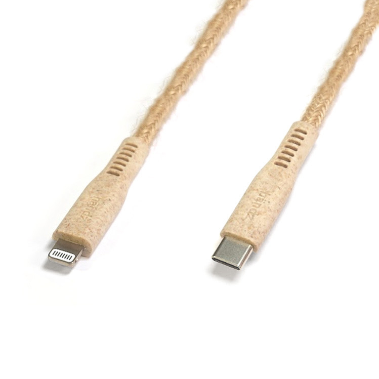 Cabo de iPhone X ao 14 Pro Max |USB-C x Lightning| 1,5m| Cânhamo Ecológico Resistente| Chip Apple C89 |Garantia 3 Anos