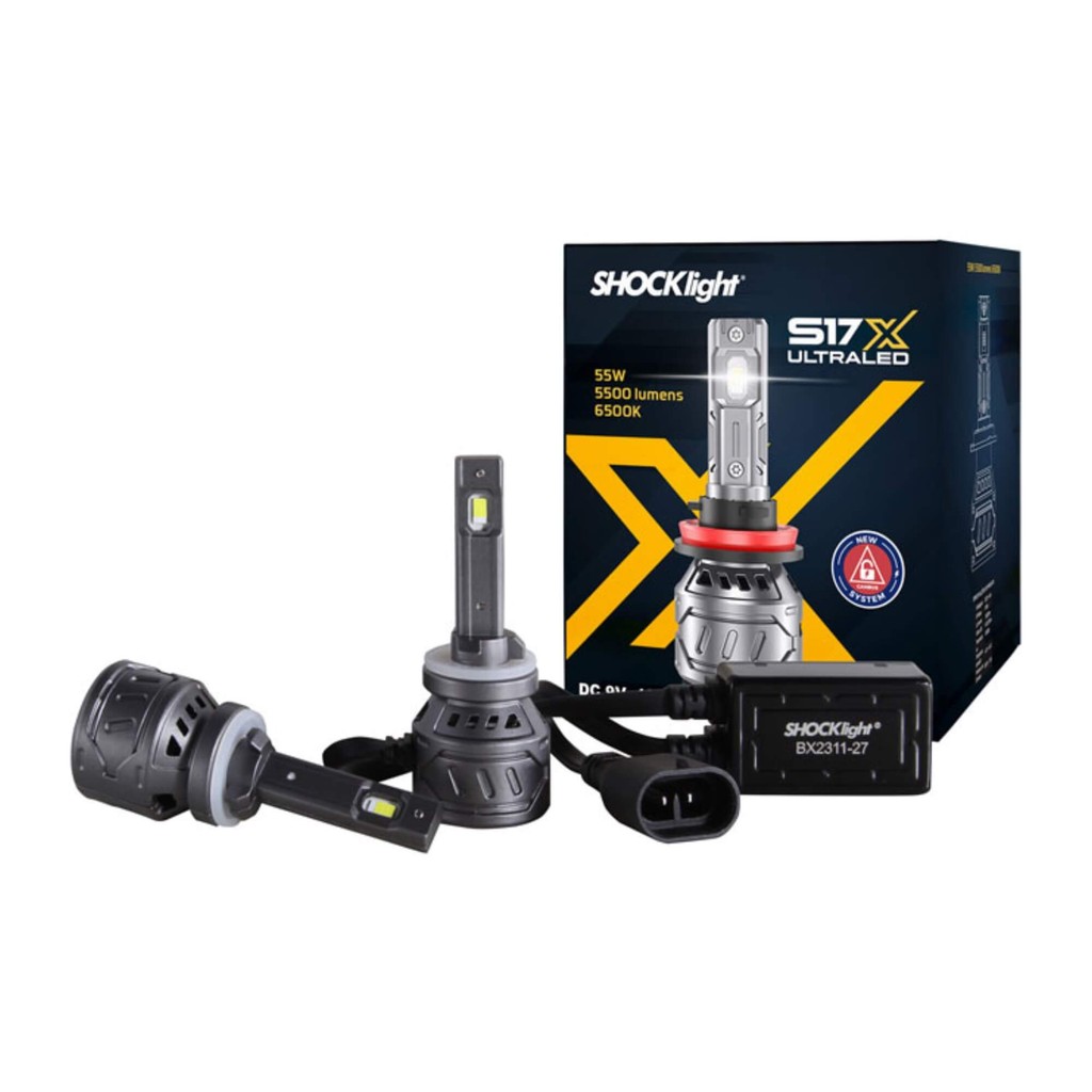 Par de Lâmpadas Ultraled S17X H27 6500K 5500 Lumens 9~18V Shocklight - SLL-170027X em Oferta na Shopee