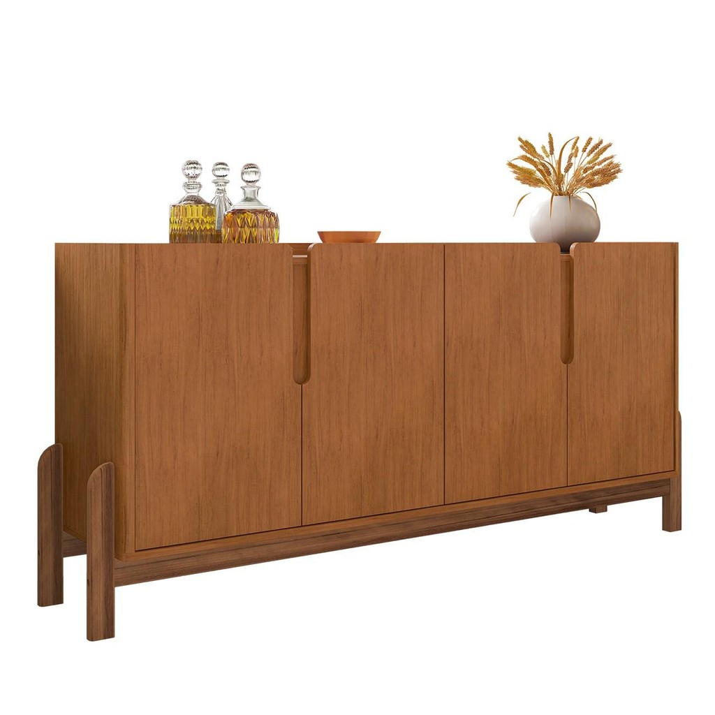 Buffet Aparador 4 Portas Sala de Jantar Nay C14 Cedro - Mpozenato em Oferta na Shopee