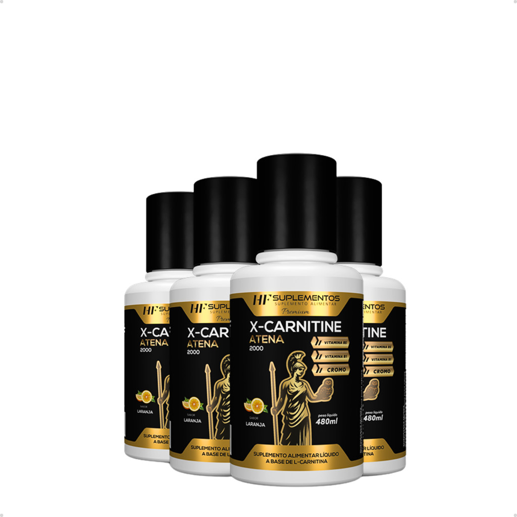 4X X-CARNITINE ATENA 2300 CROMO 480ML LARANJA HF SUPLEMENTS