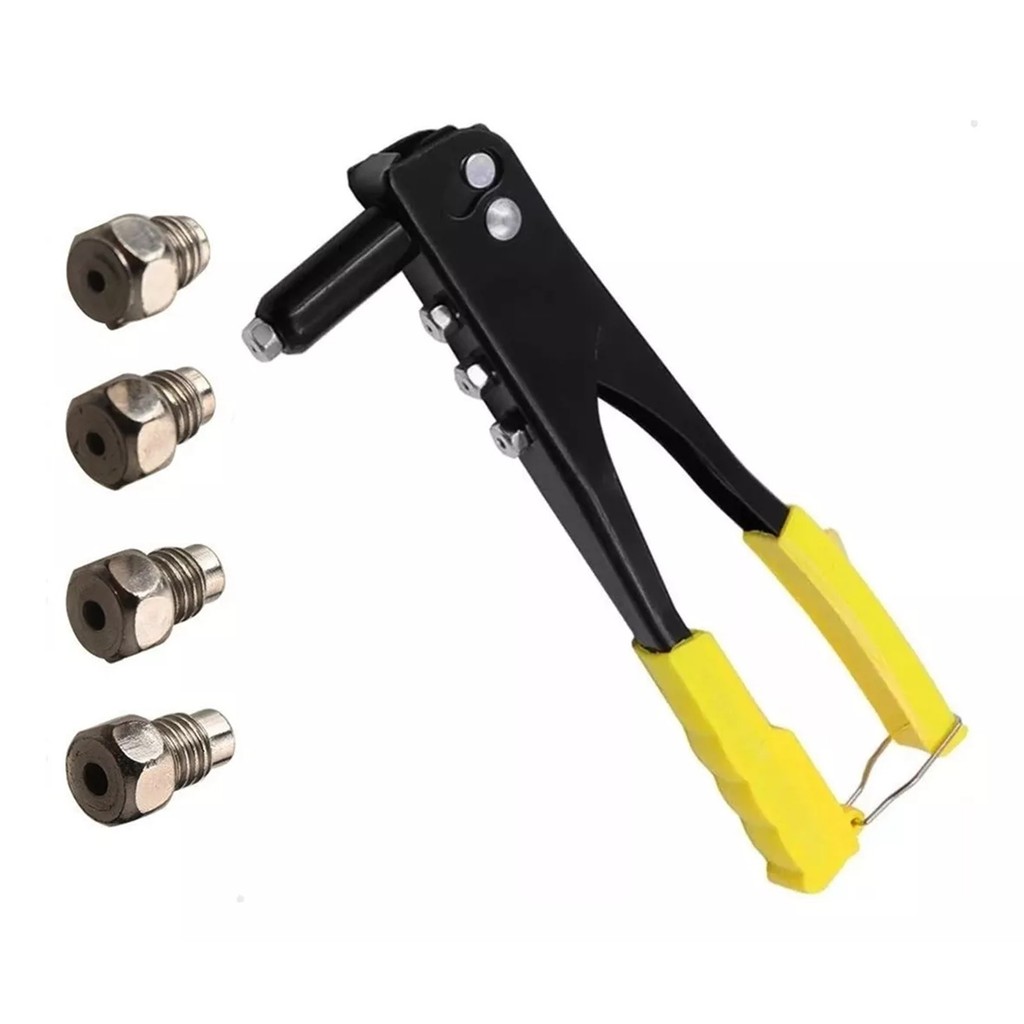 Rebitadeira Alicate Rebitador Manual Profissional Com 4 Bicos Para Rebite Pop Repuxo