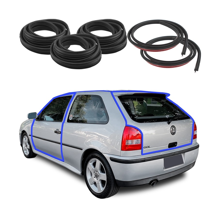 Kit Borracha 2 Portas Pingadeira Friso Teto Mala Gol G3 G4 1999 a 2014 Borrachauto