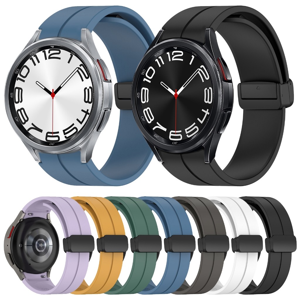 Pulseira De Fivela Magnética De Silicone Para Samsung Galaxy Watch FE 7 6 5 4 De 40mm 44mm Classic 42mm 46mm 43mm 47mm
