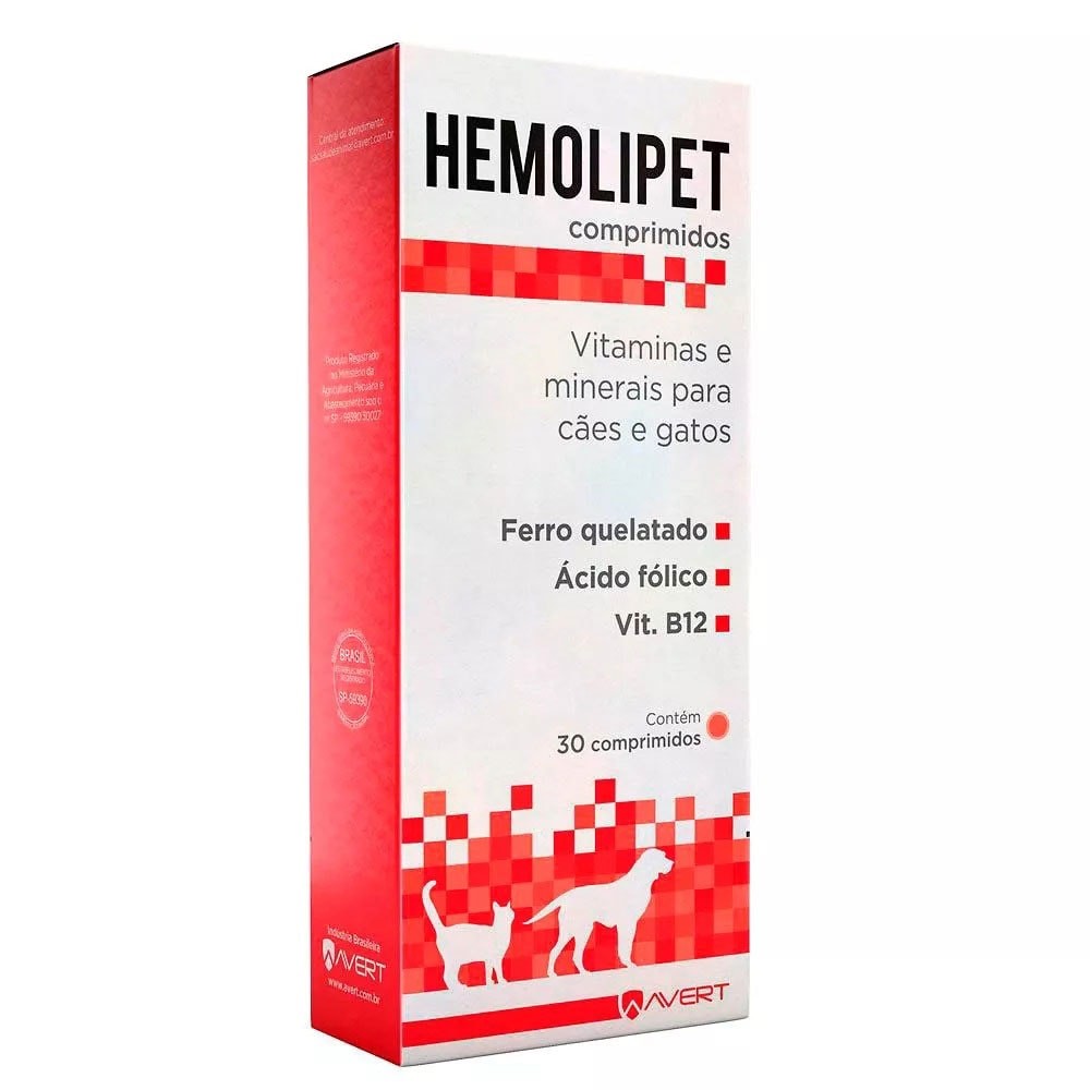 Suplemento Vitamínico Hemolipet 30 Comprimidos para Cães e Gatos em Oferta na Shopee
