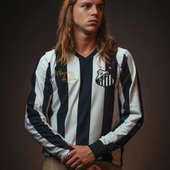 Camisa Santos Retrô 1978 Manga Longa Listrada Masculina Oficial