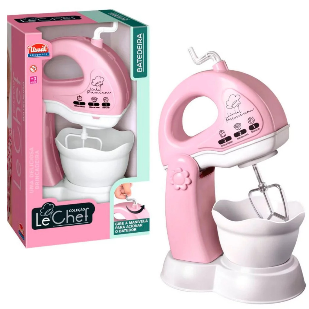 Batedeira Infantil de Brinquedo Rosa para Menina Le Chef Usual em Oferta na Shopee
