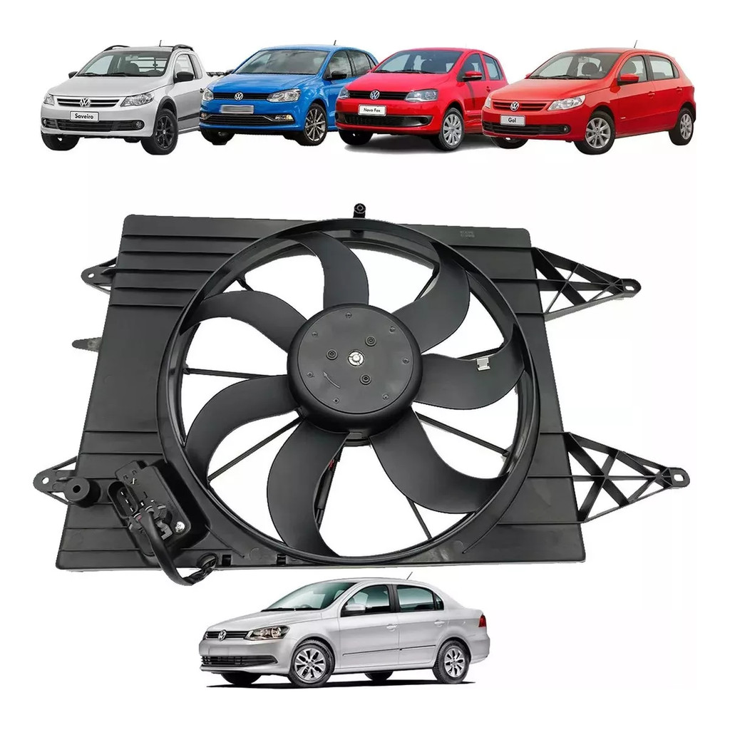 Eletro Ventoinha Radiador Vw Gol Saveiro Voyage Fox G5 G6 G7