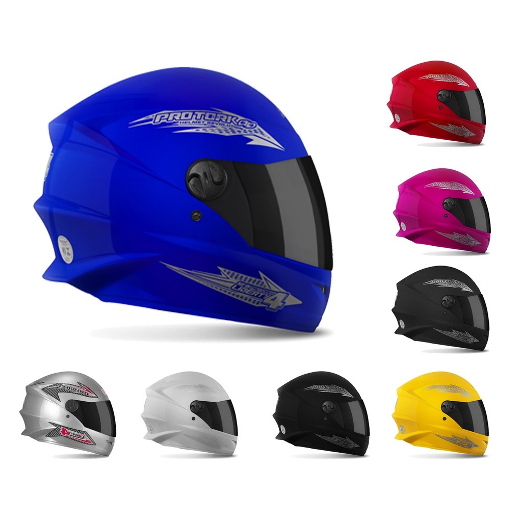 Capacete New Liberty Four Fechado Com Viseira Fumê Pro Tork Feminino Masculino Barato-azul