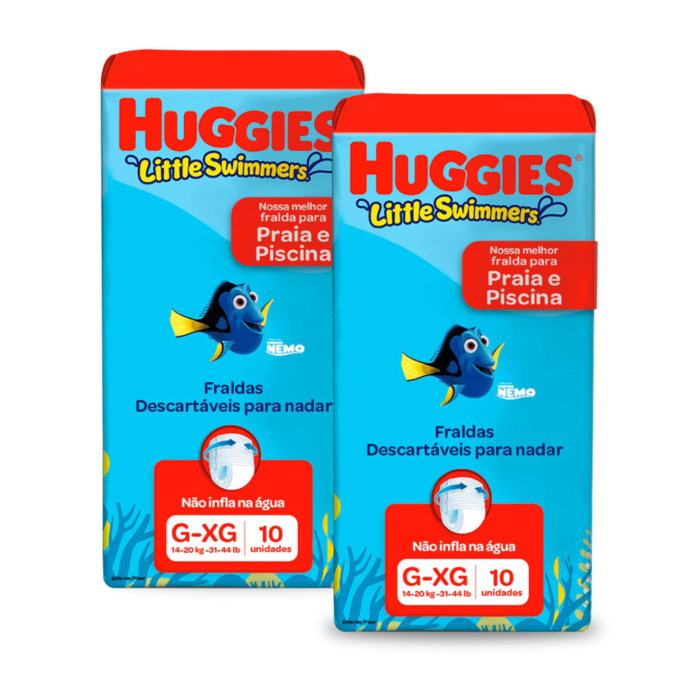 Kit 2 - Fralda Huggies Little Swimmers G/XG 10 Un em Oferta na Shopee