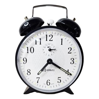Relógio Despertador Antigo Preto Mecânico Cordas Herweg 2206 em Oferta na Shopee