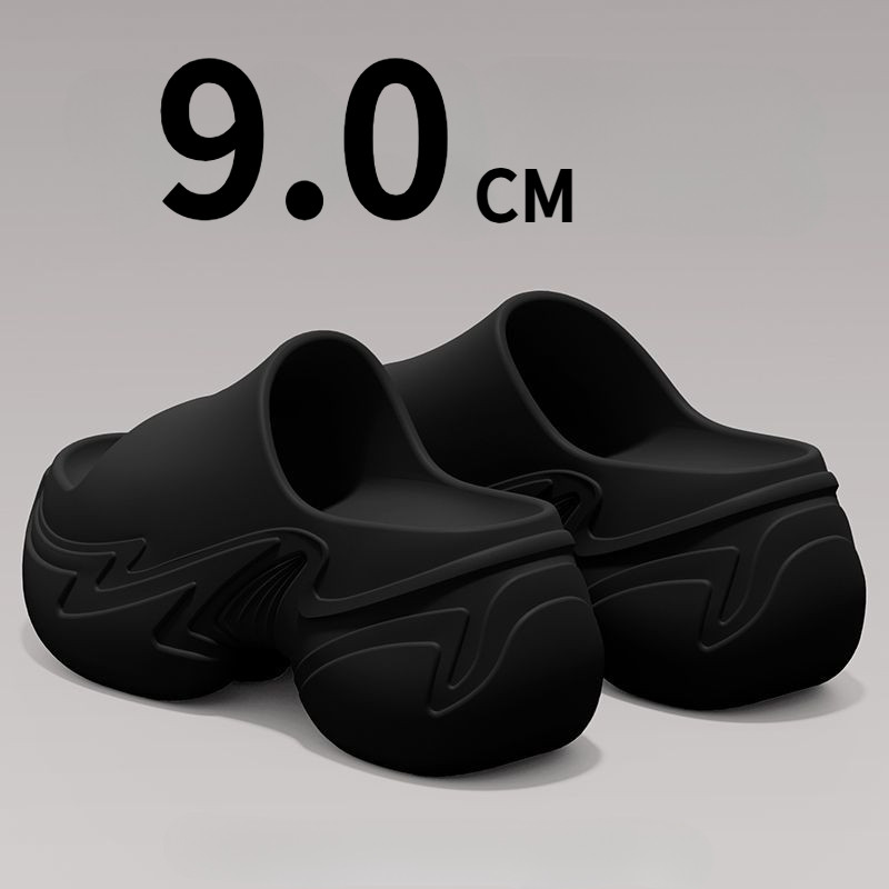 Novos Chinelos de Salto Alto Femininos para Exterior Verão Antiderrapantes Sandálias de Casa com Solado Grosso