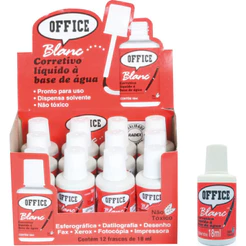 Corretivo Líquido 18ml Office Blanc - Caixa com 12 Unidades