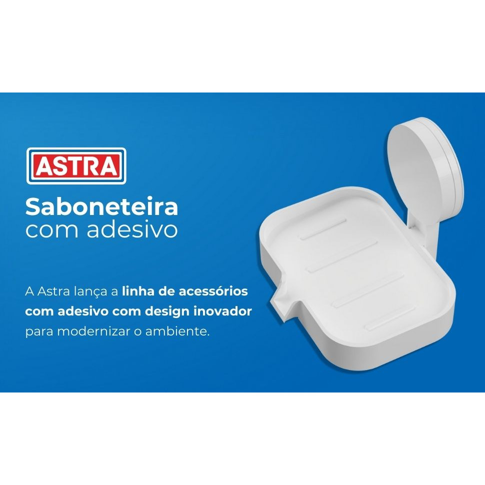 Saboneteira com Adesivo Branca Astra