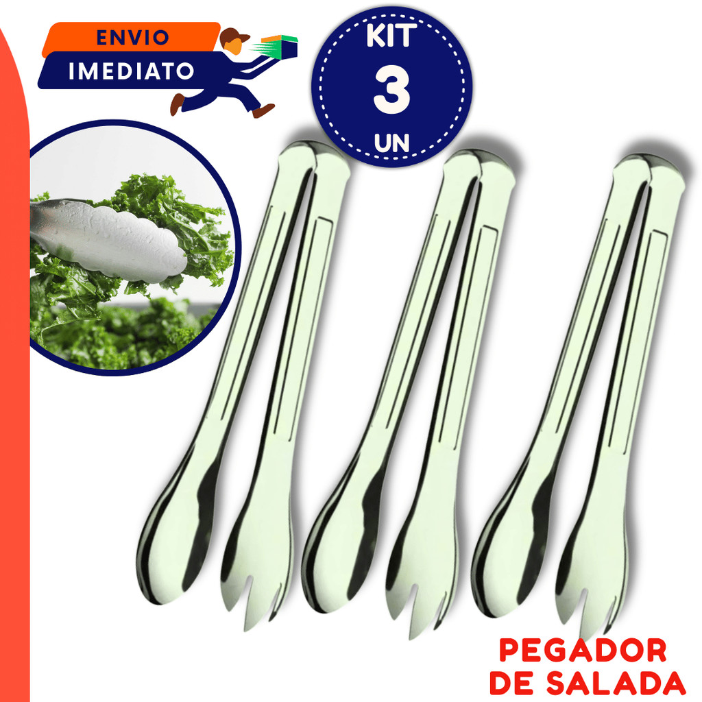 Pegador de Salada Carne Massas Salada Doce Gelo Petisco Pinça Aço Inox Multiuso Cozinha Restaurante Confeitaria