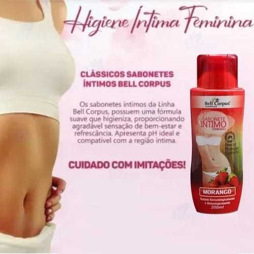 Kit com 12 unid Sabonete Íntimo Feminino Bell Corpus - 200 ml - fragancias á sua escolha