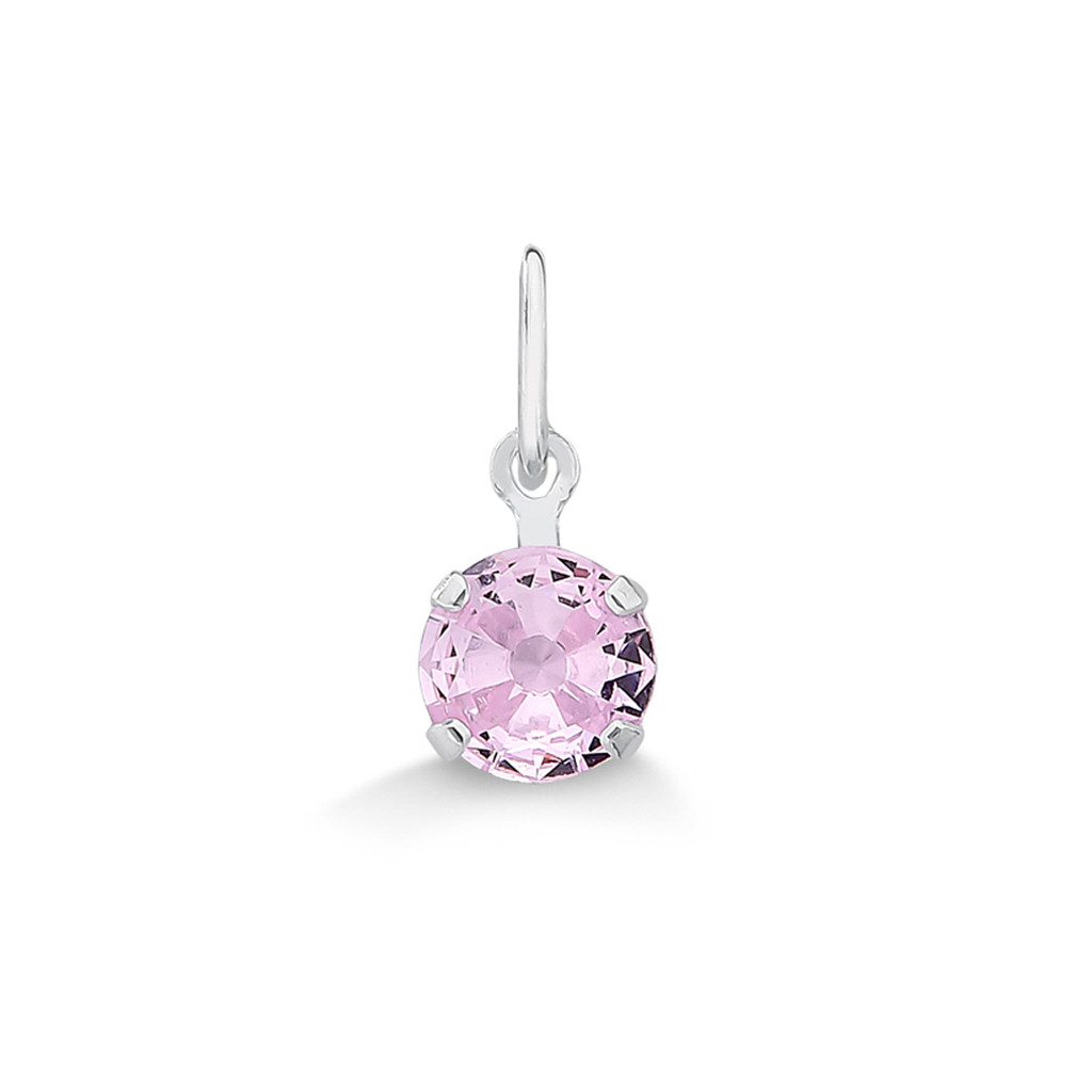 Pingente Ponto de Luz Rosa Claro Prata 925 em Oferta na Shopee